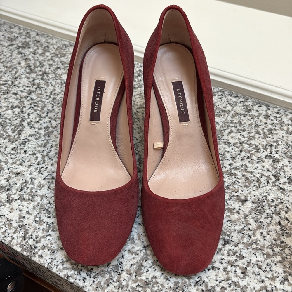 Size 37 Uterque Suede Women's block Heels
